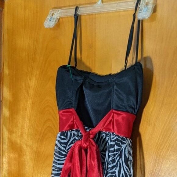🆕NWT A BYER FULLY LINED SPARKLY ZEBRA PRINT EVENING DRESS - M - Picture 3 of 8
